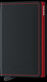 Secrid Slimwallet Matte Black-Red mit Gravur - SM-Black & Red